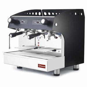 Poloautomatický dvouskupinový baňkový kávovar, objem bojleru 6,5 l, Diamond Compact COMPACT/2PB, 2,7 kW, černý s ohřívačem šálků