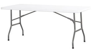Obdélníkový cateringový stůl 1800x740x(v)740 mm, polyethylen, Hendi 810897, bílá barva