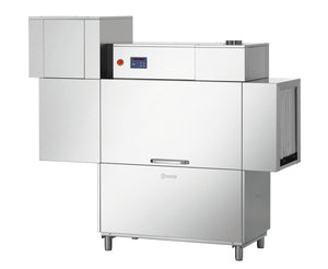 Doorschuif vaatwasser 500x500 mm - 104 korven/uur - Bartscher 110620 - met reinigingsmiddeldoseerder en spoelondersteuningspomp - 27,97 kW - 400 V - 805x2300x(h)2120 mm
