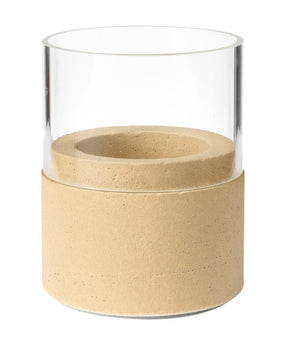 Skleněný svícen 70xØ61 mm Neat sand (10 ks), Duni 192648