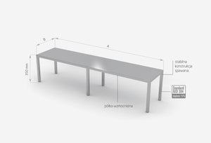 Nástavba na stůl, jednoduchá  | 1700x400 mm, INOXI 89-58483