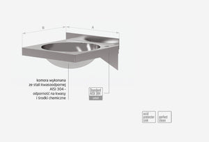 Nerezové kyselinovzdorné dřezy s kulatou komorou – volně stojící nebo k zabudování 400x400x(h)150 mm, INOXI 89-19125