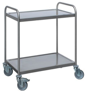 Wózek serwisowy 2-poziomowy, ze stali nierdzewnej Saro 487-2000, 870x575x(h)970 mm