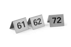 Zestaw tabliczek informacyjnych stojących - numer od 61 do 72, 52x52x(h)40 mm, Hendi 663899
