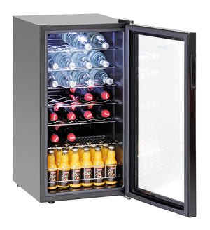 Chłodziarka barowa z drzwiami uchylnymi 88 L, 2 do 10°C, Bartscher 700182G, 85W, czarna