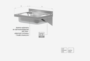 Nerezové kyselinovzdorné dřezy s obdélníkovou komorou – volně stojící nebo k zabudován 400x295x(h)150 mm, INOXI 89-87837