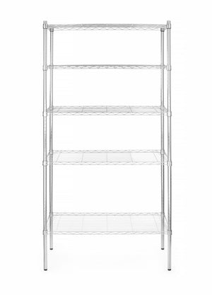 Regał magazynowy z 5 półkami drucianymi, chromowany, XXLselect H298907, 910x455x(h)1830 mm, skręcany