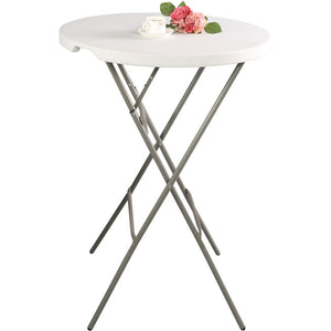 Kulatý skládací stůl Ø800x(h)1100 mm, polyethylen, Fiesta 950141, bílá