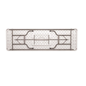Skládací obdélníkový stůl 2430x860x(h)740 mm, polyethylen, Bolero CF375, bílá barva