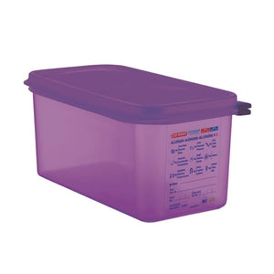 Pojemnik GN 1/3 z pokrywką, 150mm, 6L, z polipropylenu, Araven Allergen CM788, fioletowy