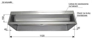 Umyvadlo 425x1200x(h)265 mm, středový odtok, XXLselect BD847748
