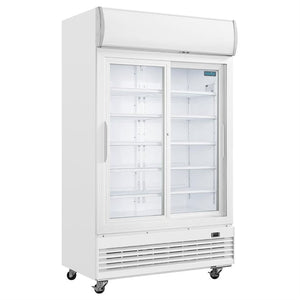 Szafa chłodnicza 2-drzwiowa przeszklona 950 L, 2 do 10°C, Polar GE581, 1200x730x(h)2036 mm, agregat dolny