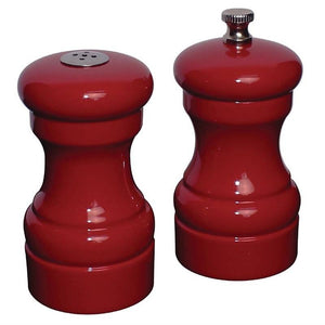 Sada 2 dřevěných mlýnků na sůl a pepř Ø50x(h)100 mm, Olympia GK099, červená barva