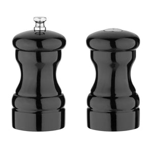 Sada 2 dřevěných mlýnků na sůl a pepř Ø50x(h)100 mm, Olympia GL087, černá barva