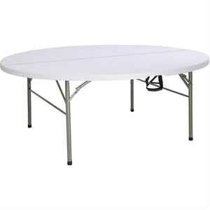 Kulatý skládací stůl Ø1830x(h)740 mm, polyethylen, Bolero HC270, bílá barva