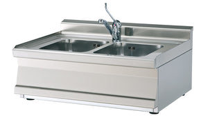 Dvojdřez s baterií 600x800x(h)280 mm, RM Gastro 00000573