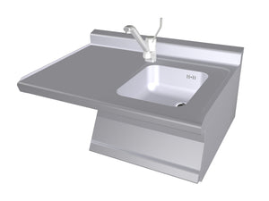 Dřez s baterií 600x1000x(v)280 mm, vpravo nahoře, RM Gastro 00000575