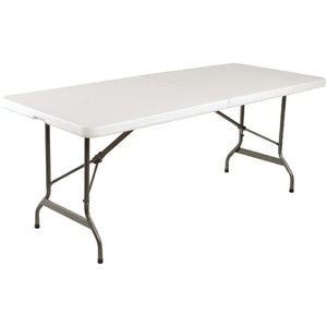 Skládací obdélníkový stůl 1830x762x(v)735 mm, polyethylen, Bolero L001, bílá barva