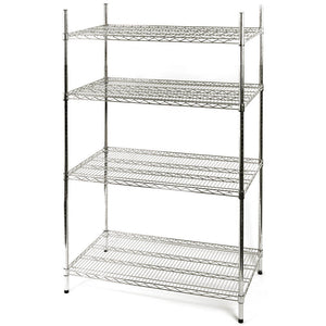 Regál se 4 drátěnými policemi, chromovaný, Stalgast 681122, 1220x610x(v)1800 mm, šroubovaný