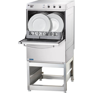 Universele vaatwasser 500x500 mm - 30 korven/uur - Stalgast 801502 - met glansspoelmiddel doseerder en reinigingsmiddel - 6,9 kW - 230 / 400 V - 685x565x(h)835 mm