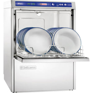 Universele vaatwasser 500x500 mm - Elframo 802451 - met afvoerpomp - glansspoelmiddel doseerder en reinigingsmiddel - 6,4 kW - 400 V - 620x600x(h)830 mm
