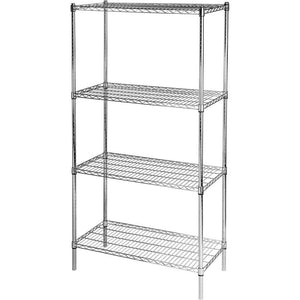 Regál se 4 drátěnými policemi, chromovaný, Stalgast 680200, 900x450x(v)1800 mm, šroubovaný