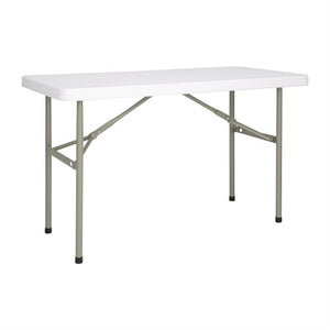 Skládací obdélníkový stůl 1220x607x(h)740 mm, polyethylen, Bolero U543, bílá barva