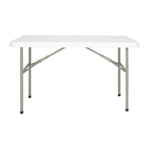 Skládací obdélníkový stůl 1220x607x(h)740 mm, polyethylen, Bolero U543, bílá barva