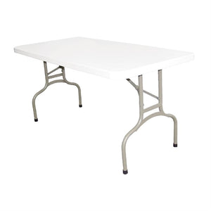 Skládací obdélníkový stůl 1520x753x(v)737 mm, polyethylen, Bolero U544, bílá barva