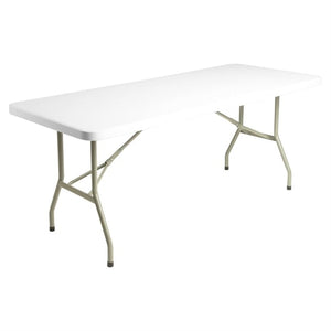 Skládací obdélníkový stůl 1827x750x(v)745 mm, polyethylen, Bolero U579, bílá barva