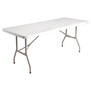 Skládací obdélníkový stůl 1827x750x(v)745 mm, polyethylen, Bolero U579, bílá barva
