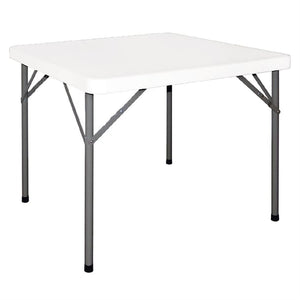 Skládací čtvercový stůl 860x860x(h)740 mm, polyethylen, Bolero Y807, bílá barva