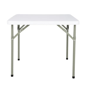 Skládací čtvercový stůl 860x860x(h)740 mm, polyethylen, Bolero Y807, bílá barva
